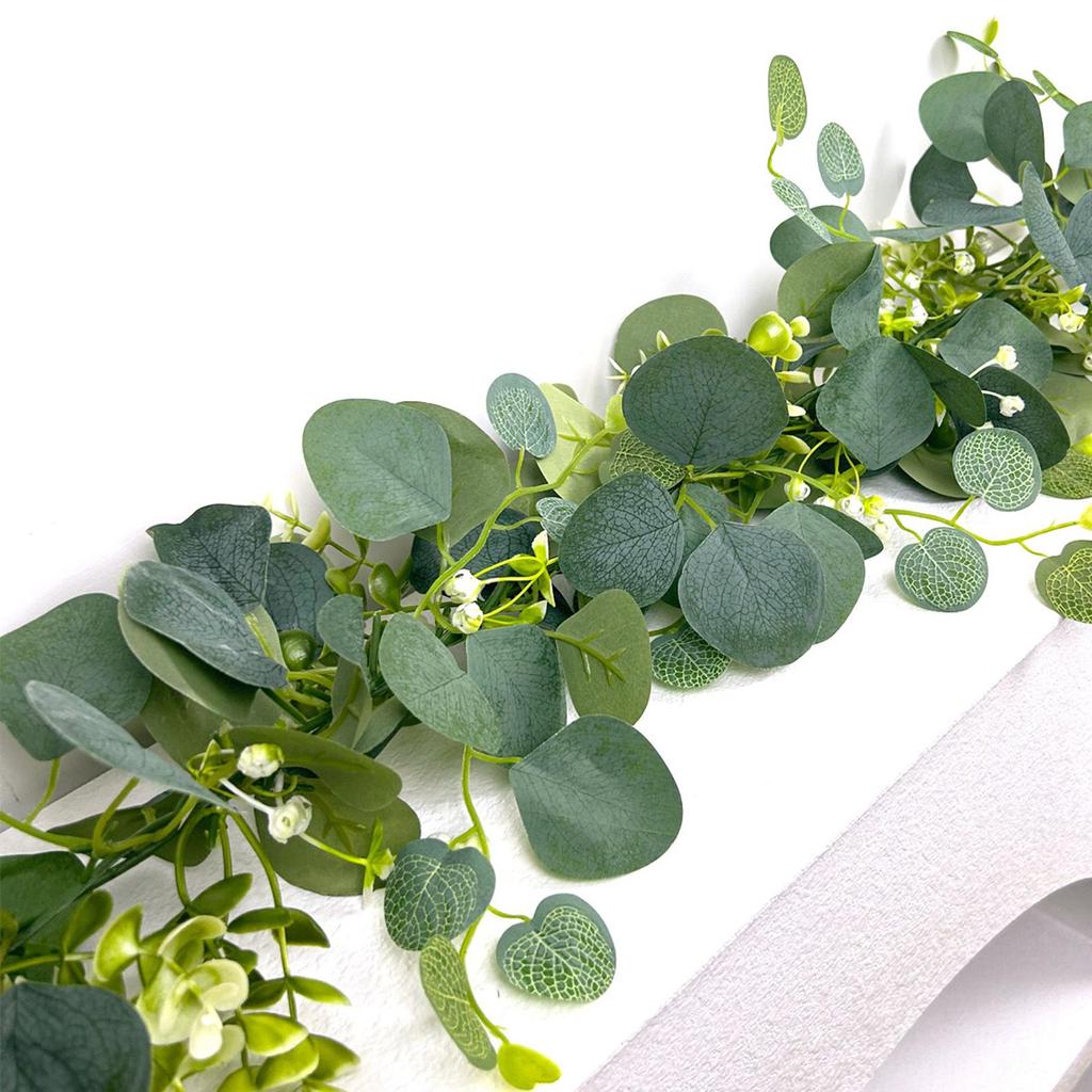 Spring Ornament Fake Eucalyptus Strand Vine Artificial Garland for Home Festive Table and Outdoor Wall Backdrop