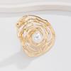 Women Fashion Jewelry Geometric Oval Rings Irregular Creative Adjustable Imitation Pearl Finger Rings Vintage Party Gifts