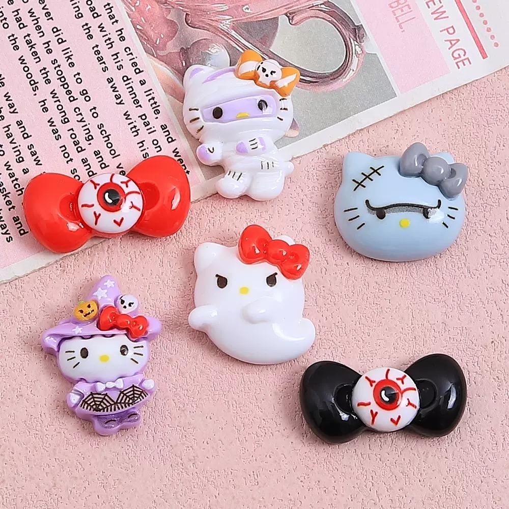 10 Pcs New Mini Kawaii Cartoon Animal Halloween Cat Resin Scrapbook Diy Jewellery Children Gift Hairpin Accessories A140