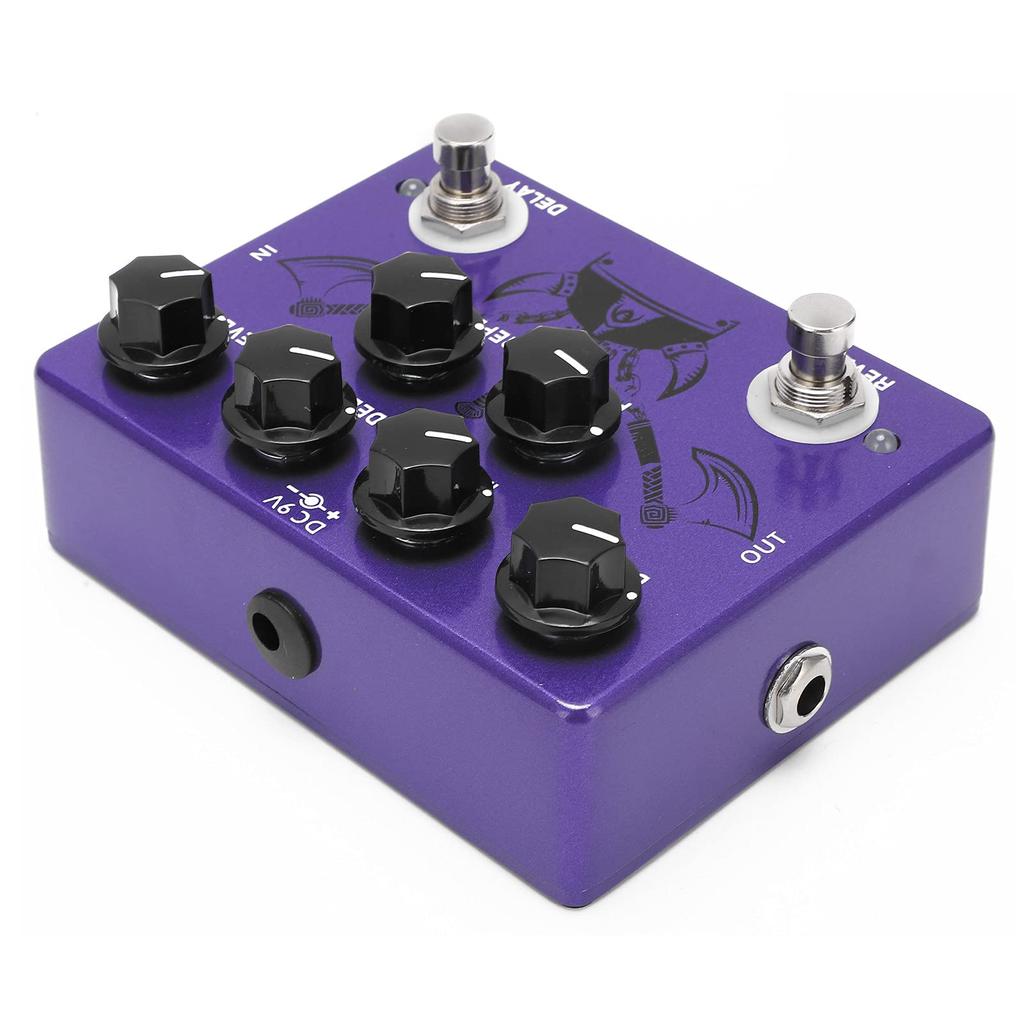 Guitar Effects Pedal Reverb Digital Delay True Bypass Purple 2 in 1 Single Instrument Accessory for Stage Performance CP-80