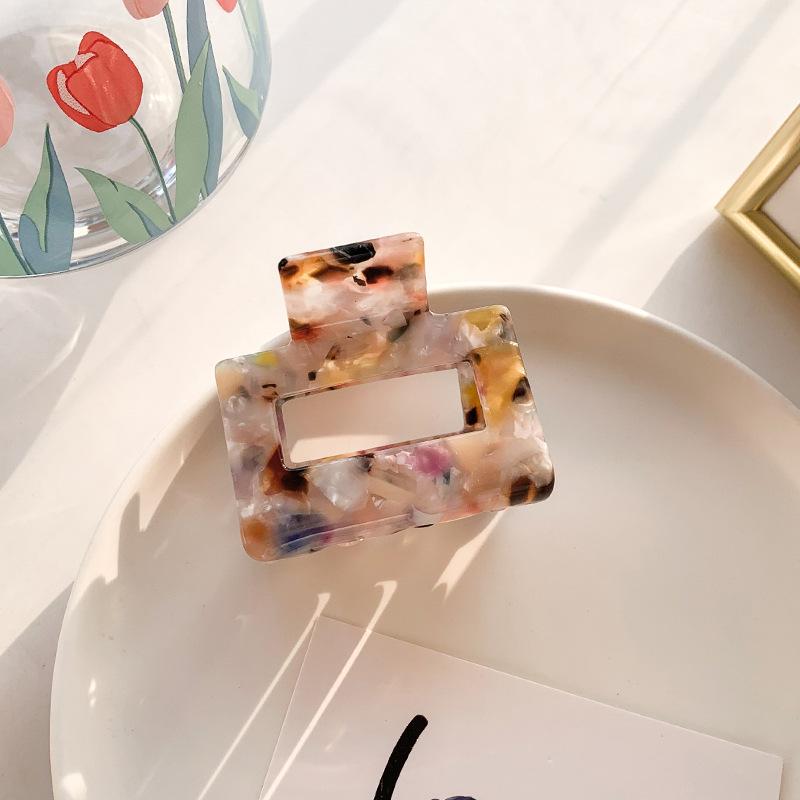 Корейская цветочная ацетатная заколка-краб среднего размера - Универсальный аксессуар для волос