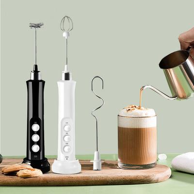 Batidora eléctrica para espumar, batidora, agitador, 3 velocidades, espumador de café, leche, batidora de mano recargable por USB