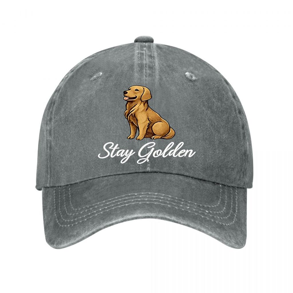 Golden Retriever Stay Golden Baseball Cap Washed Baseball Cap