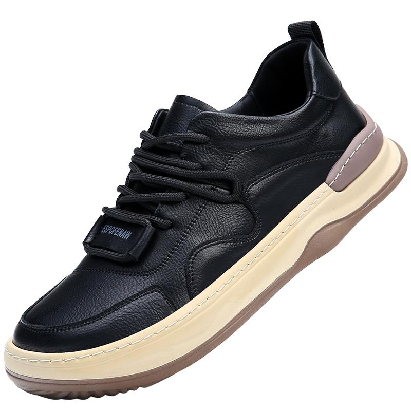 Fashion 2025New Men Casual Leather Shoes Outdoor Comfy High Quality Walking Hiking Shoes Fashion Soft Homme Classic Non-slip Flats Shoes