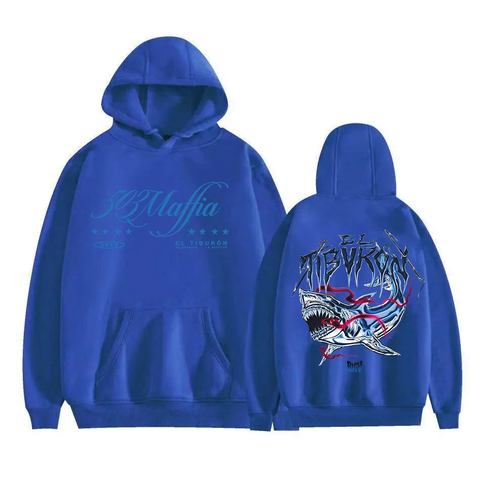 Rapper RVFV EL TIBVRON Tour Merch Mikina s kapucí Pánská Dámská Dlouhý rukáv Retro Móda Mikina Hip Hop Pulovr Mikiny Streetwear