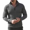 Men's Casual Quarter-zip Shirt Long-sleeve Top