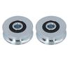 2 Piezas Rueda de Polea Diámetro Exterior 40 mm Diámetro del Agujero Central Acero Aleado Polea Rueda con Rodamiento de Bolas