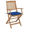 Exclusive House - Folding Garden Chairs Set of 6 with Cushions Acacia Wood