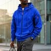 Men's Zip-Up Hooded Jacket with Raglan Sleeves for Fitness and Casual Wear