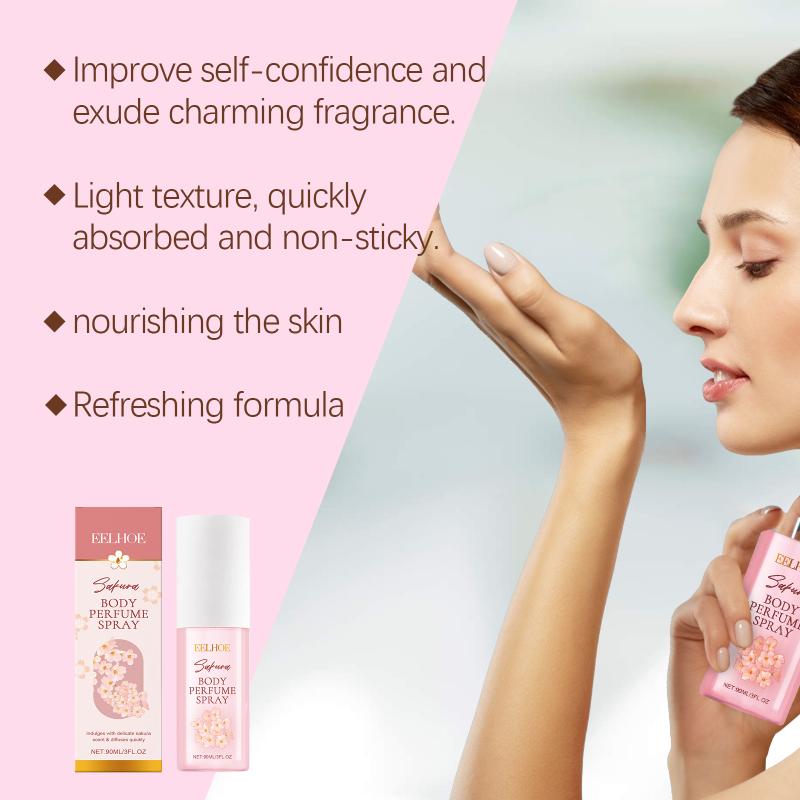Body Perfume Cherry Blossom Long-Lasting Fragrance Spray With Soothing Scent Clean Cruelty Free Hair Body Perfume Spray 1pcs
