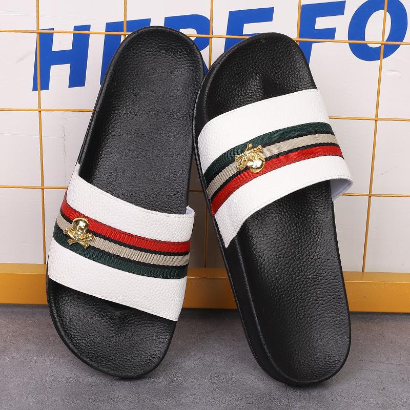Men Women Slippers Shoes Fashion Leather Summer Footwear Women's Flip Flops Men Flat Woman Sandals Mules Shoes for Men