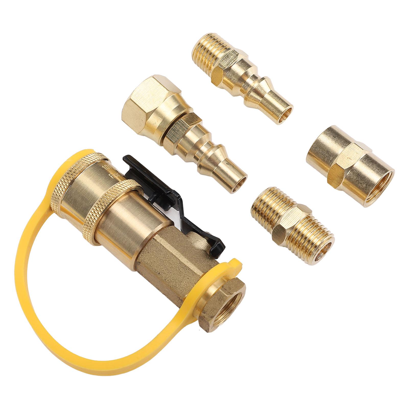 

6PCS RV Quick Connect Adapter Fittings 1 4in Brass Shutoff Valve Kit for Trailers Motorhome Camping Vehicle