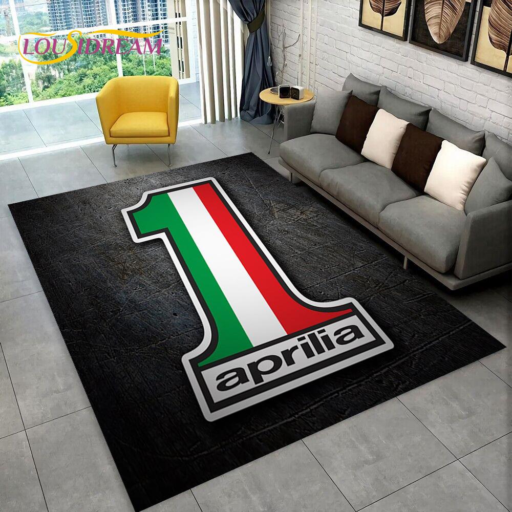 Tappeto con logo HD Aprilia Racing per moto per casa, soggiorno, camera da letto, divano, zerbino decorativo, tappeto per bambini antiscivolo per pavimento 3D