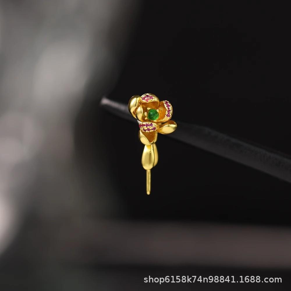 

Изумрудный Лотос Универсальная Нефритовая Хэтяньская Пластина с Пряжкой-Семечком Дыни из 18-каратного Золота DIY Аксессуар