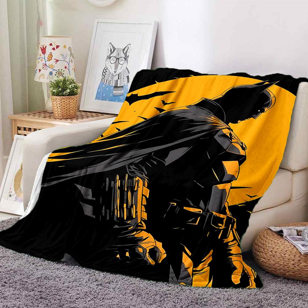 

1 шт. Фланелевое одеяло Бэтмен - Легкое, мягкое, теплое, для всех сезонов, с HD-печатью, для дивана, кровати, путешествий, кемпинга 170 130cmx150cm