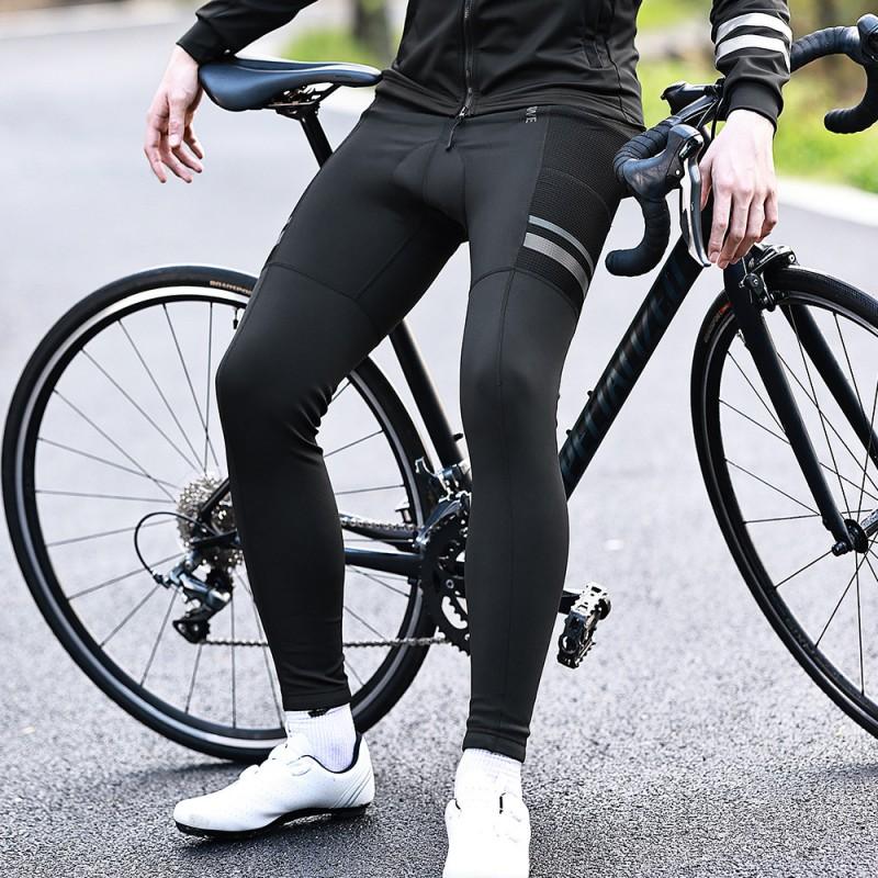 Mens Winter Thermal Cycling Bib Pants Warm Fleece-Lined Road Bike Riding Outdoor Sports