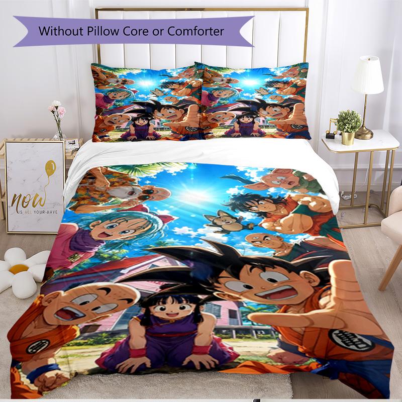 3pcs Duvet Cover Set (1*Duvet Cover + 2*Pillowcase, Without Core), DRAGON BALL Print Soft All‑Season Bedding Set, Home Bedroom Decor Gift