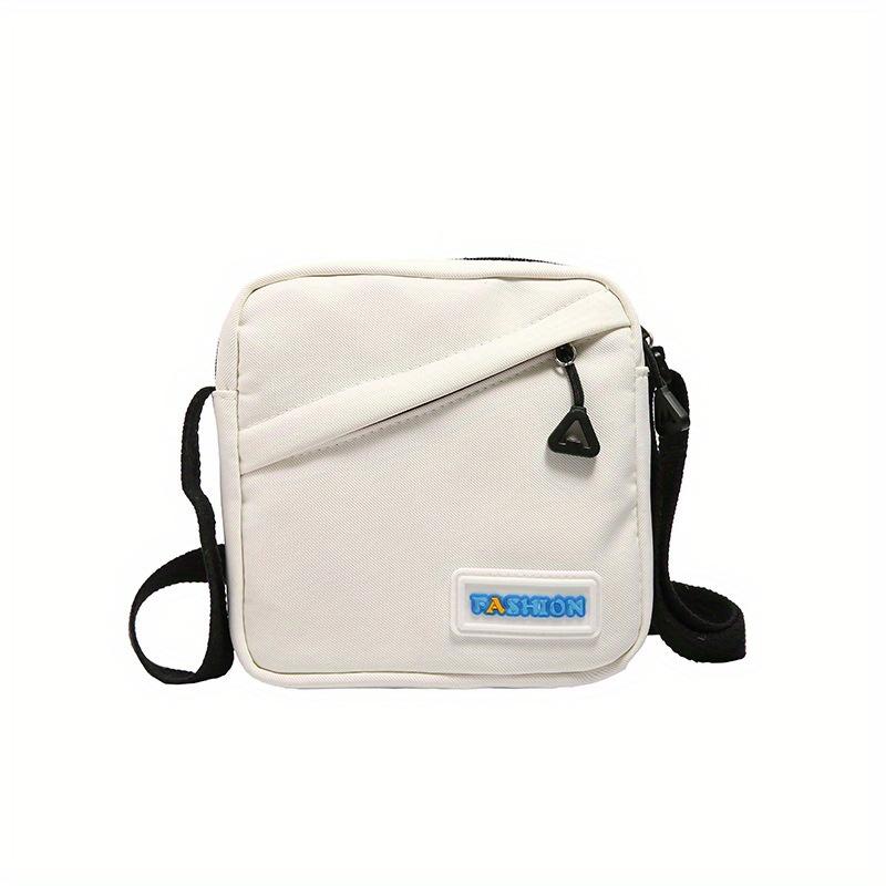 Chic Japanese-Inspired Canvas Crossbody Bag For Women - Adjustable Strap, Lightweight, Zip Closure, Polyester Lined чёрный