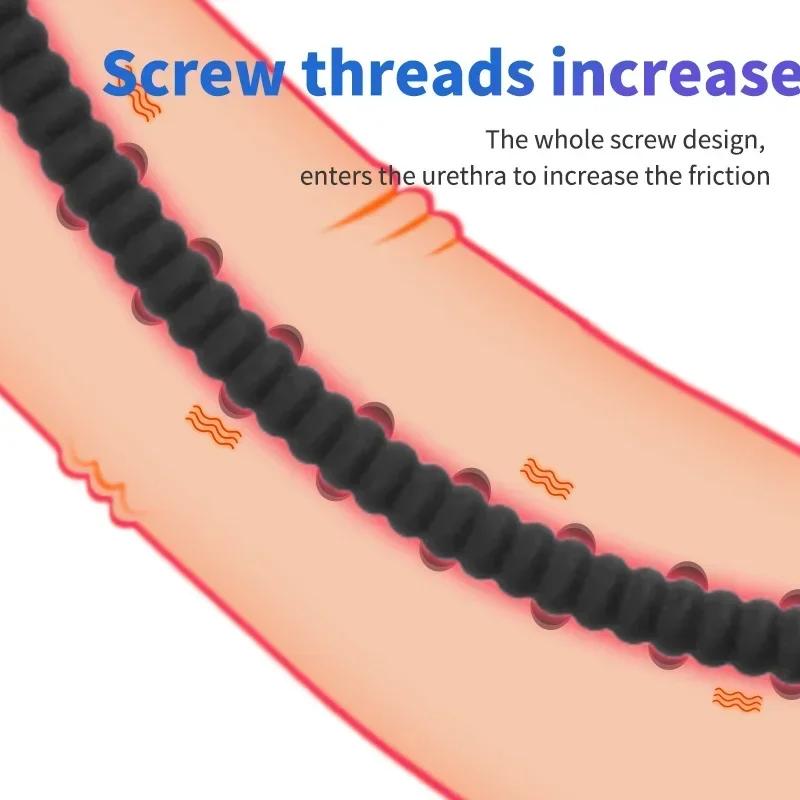 Silicone Horse Eye Stimulation Sounding Penis Plug Urethral Catheter Dilator Insert Urethra Sound Adult Sex Toys for Men Gay