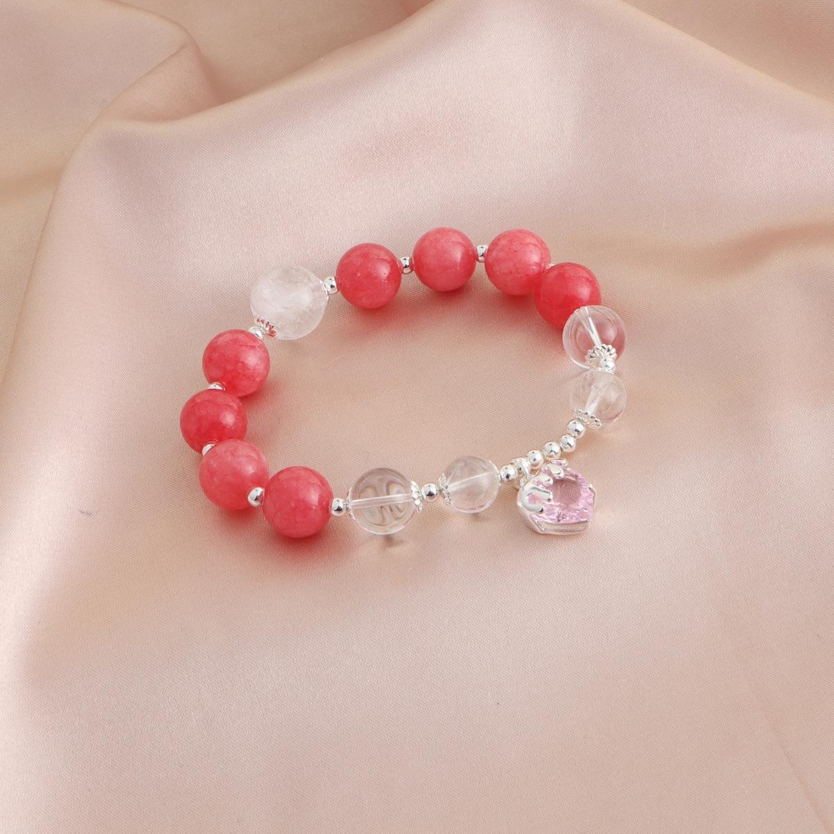 

Natural crystal bracelet, cute and exquisite women s love accessories, fashionable new Chinese bracelet, Douyin live broadcast explosion