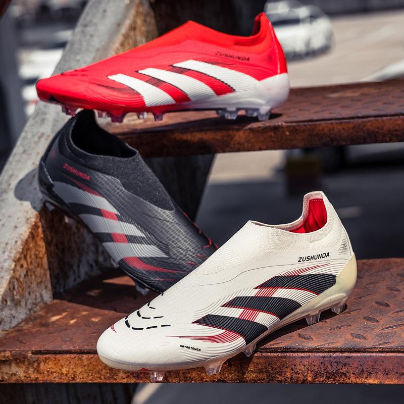 Spot 2025 Seamless Fly-woven Football Shoes Men's Low-top Youth Spikes Adult Training Sneakers