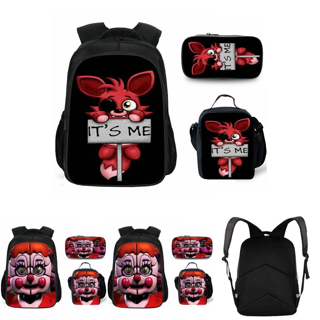 Vibrant Five Nights At Freddys Backpack Set With Lunch Bag And Pencil Case
