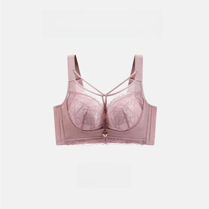 No Underwire Bra Women's Plus Size Full Cup Bra Gathered and Adjusted Lace Bra Breast Cinching Accessory Push Up Bra