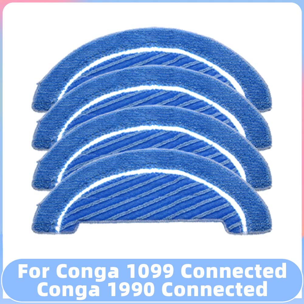 Compatible for Conga 1099 Connected / 1990 Connected Robot Vacuum Spare Parts Main Side Brush Filter Mop Replacement Accessory