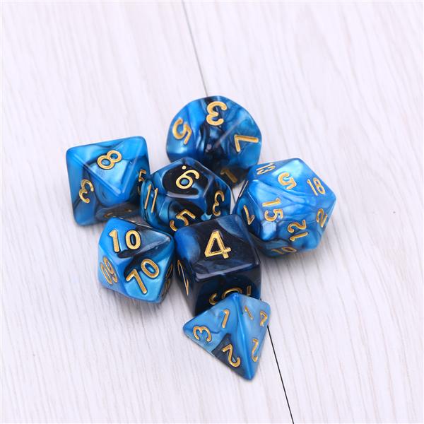 42Pcs Double-Colors Acrylic Polyhedral Dice Party Math Role Table Game Playing