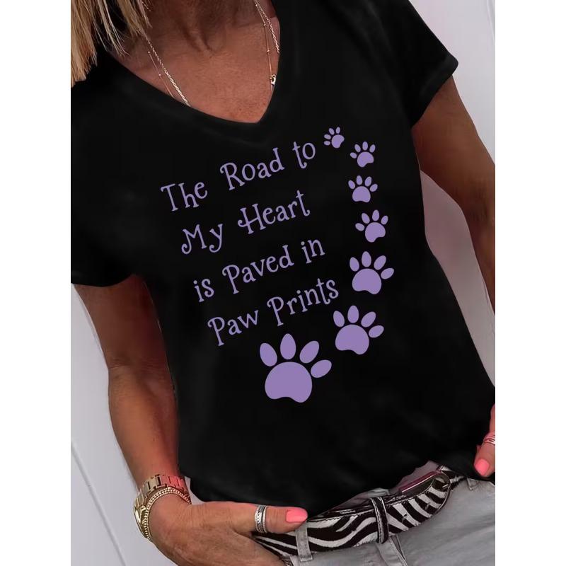 Women's v-neck short-sleeved T-shirt casual fashion