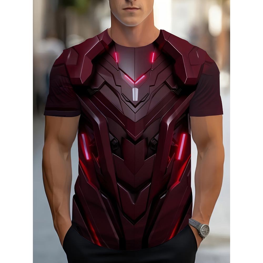 Marvel Bold Statement Tee Men 3D Armor Print T-Shirt Superhero Iron Man T Shirt
