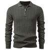 AIOPESON Premium Solid Color Polo Men Slim Fit Henley Long Sleeve Luxury Textured Fabric Business Casual Mens Polo Shirts