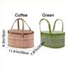 Pastoral Style Bamboo Braided Basket Handheld Sundries Snacks Basket  for Home