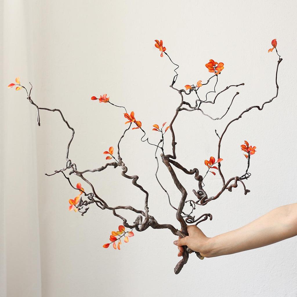 Zen Wabi-sabi Dried Flower Vase for Living Room or Hotel Decor with Dragon Jujube Branches