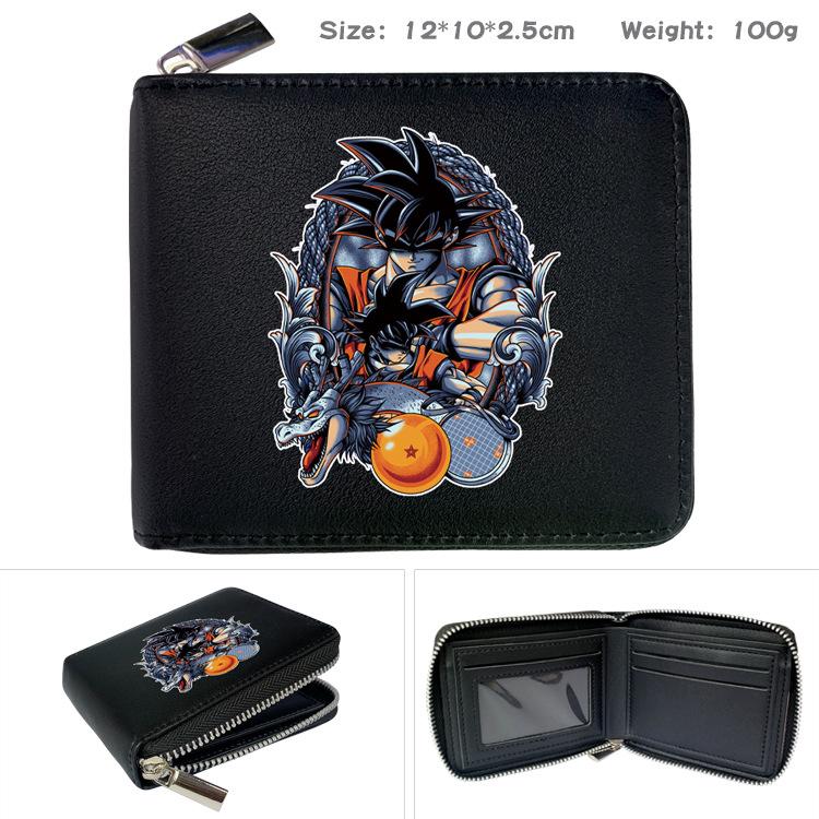 Dragon Ball Z Reißverschluss-Geldbörse Anime-Druck Kurz PU Karten-Münzbeutel Tragbar für Studenten Männer Frauen Goku Vegeta 1 Stück