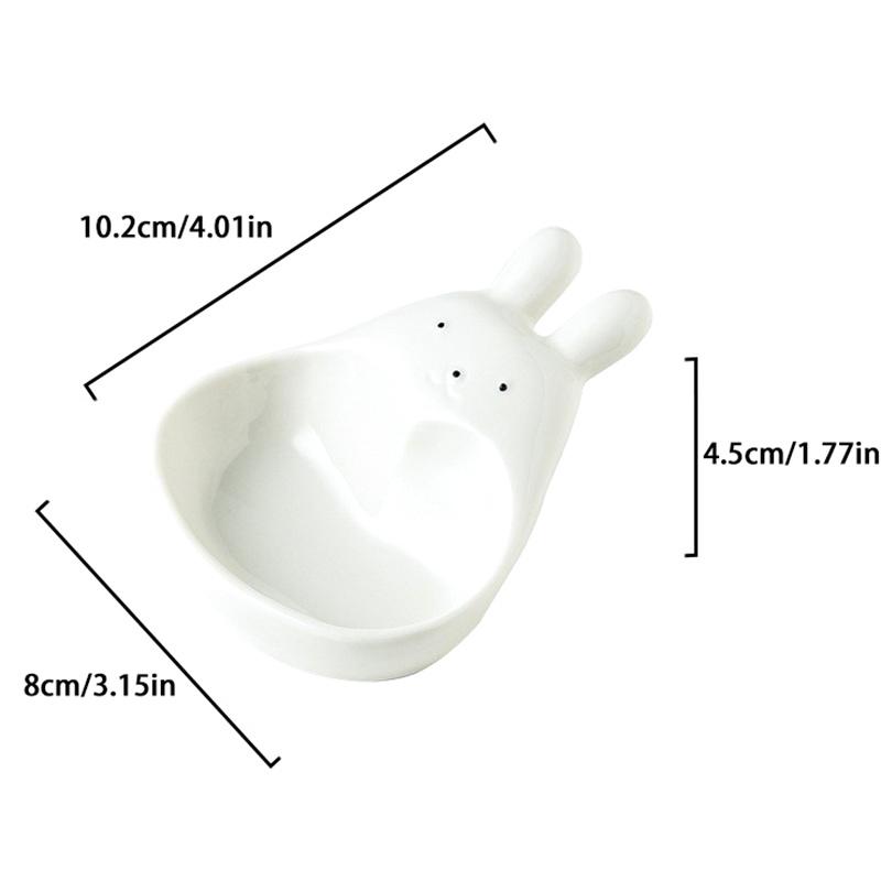 Super Niedliche Cartoon Hase Dip-Schale Haushalt Dreidimensionale Keramikschale Ketchup Snackteller Vinaigrette Weißer Hase