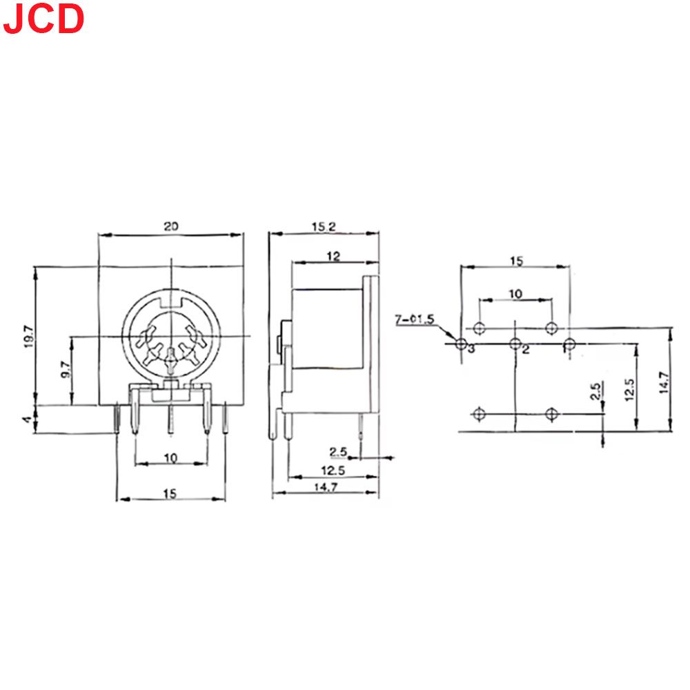 JCD 5/10pcs 652F PCB Panel Mount Female Connector DIN5 DIN 5-Pin Jack DS-5-01 MIDI