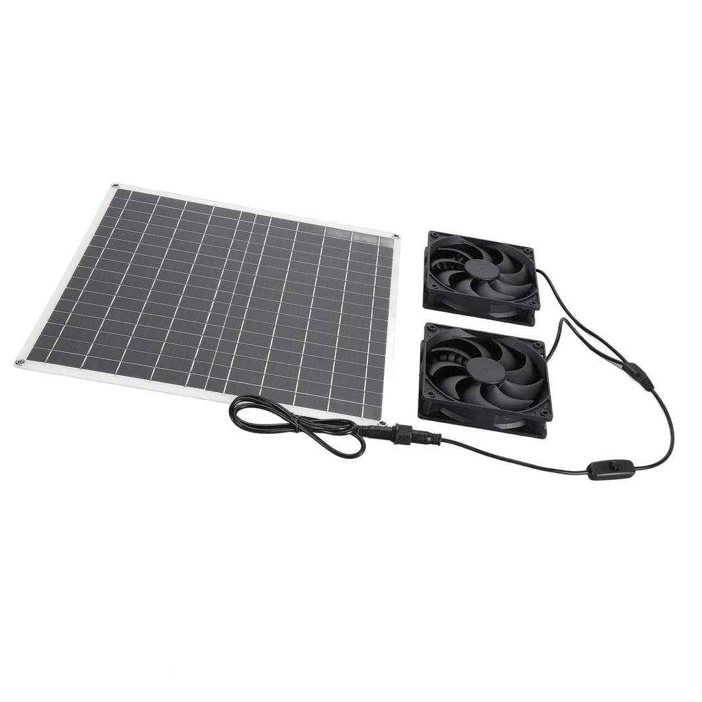 Solar Exhaust Fan High Efficiency Monocrystalline Solar Panel IP65 Waterproof 3000RPM Dual Solar Powered Exhaust Fan
