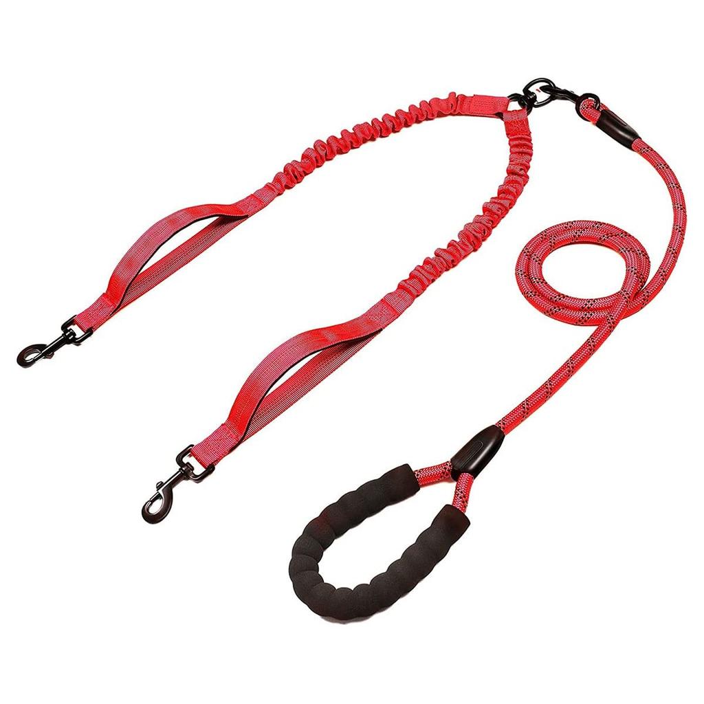 ENN LLC 2 Dog 2 Dog Twin 2 Double Cushion Reduces Burden Lead, Lead, Lead, Dogs, Lead, Cord, (Red)