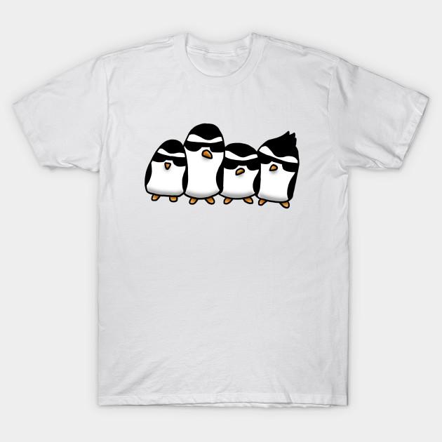

Men Black Print T-shirt Penguins Of Madagascar No-Cut Transfer Paper Print Cotton Tshirt S білий