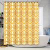 Modern Yellow White Geometric Shower Curtain For Bathroom Decor Printed Polyester Waterproof Bath Mat Cover With Hook Rings Set