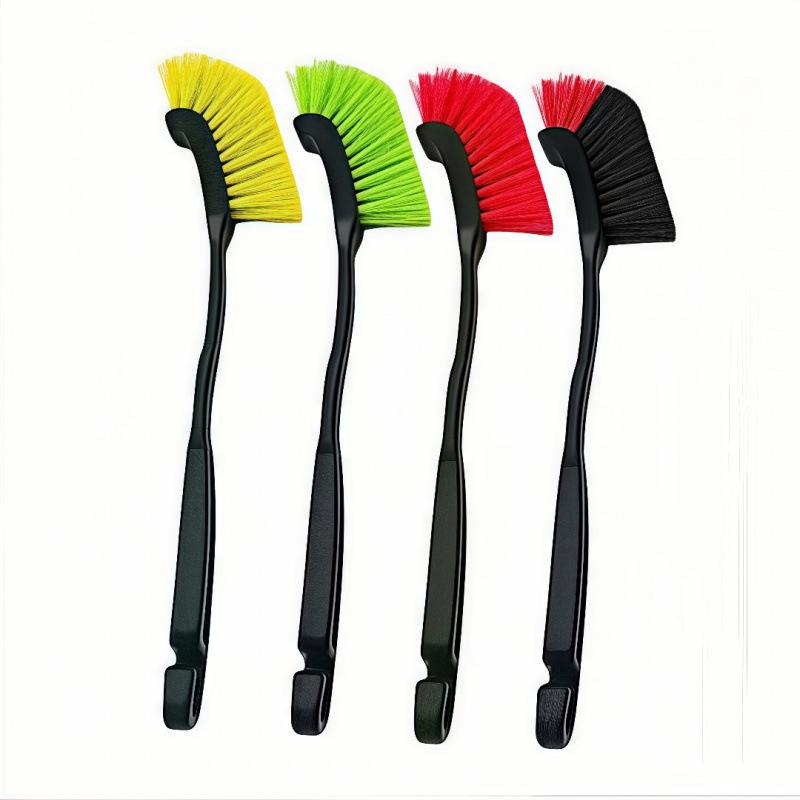 Car Wheel & Tire Cleaning Brush with Hard & Soft Bristles for Crevice Stain Removal