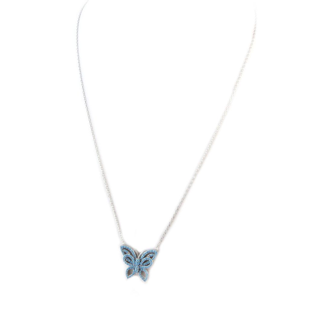 Les Trésors De Lily [P1925] - Sølvkjede 'Papillon Lumière' turkis sølv (rhodiumbelagt)