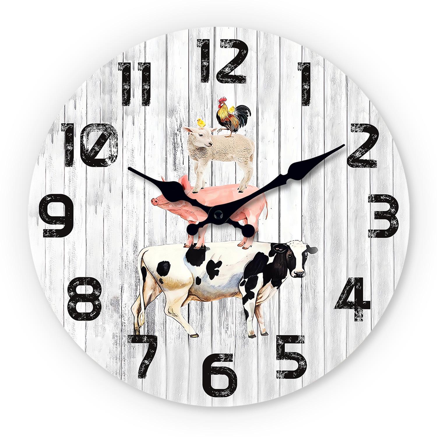 

14 Простые Мультяшные Креативные Деревянные Настенные Часы из МДФ - Бесшумная Декоративная Модель