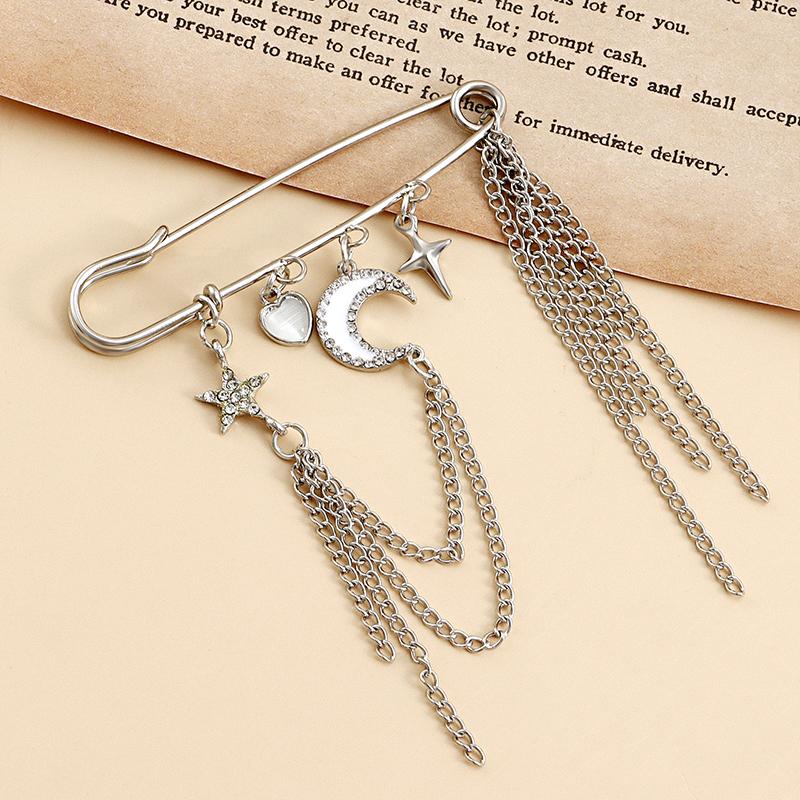 Elegante Perlenketten Quastenbrosche Mode Damen Kleidung Dekor Accessoires Schmucknadel Hosen Taillenverstellstifte Taschenanhänger Geschenke
