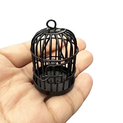 1Pc Micro Landscape Decoration 1/12 Doll House Miniature Metal Bird Cage Model Furniture Room Scene Diy Accessory