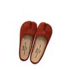 Fashion Retro Split-toe Shoes for Women, Suede Pig's Hoof Shoes, Soft-soled Closed-toe Half-slippers