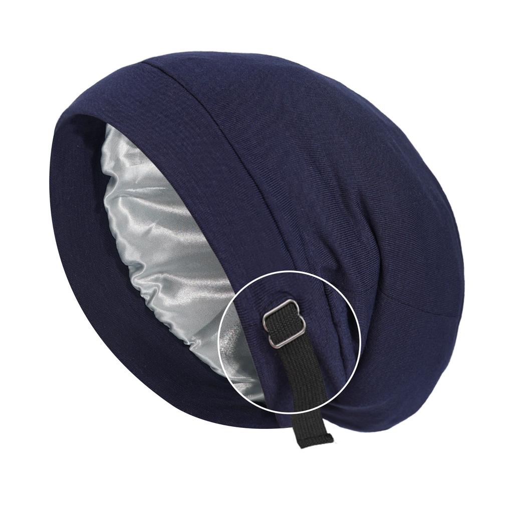 Double-layer adjustable nightcap pullover cap men's elastic headcap women's sleeping cap
