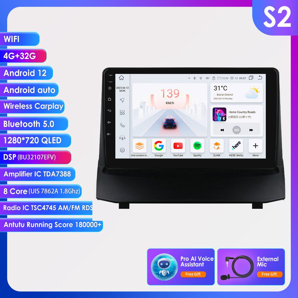 Autoradio Android 2din pentru Ford Fiesta 2009 - 2017 Radio auto Multimedia Player video Navigație GPS Ecran inteligent Unitate principală Carplay 4G WIFI DSP