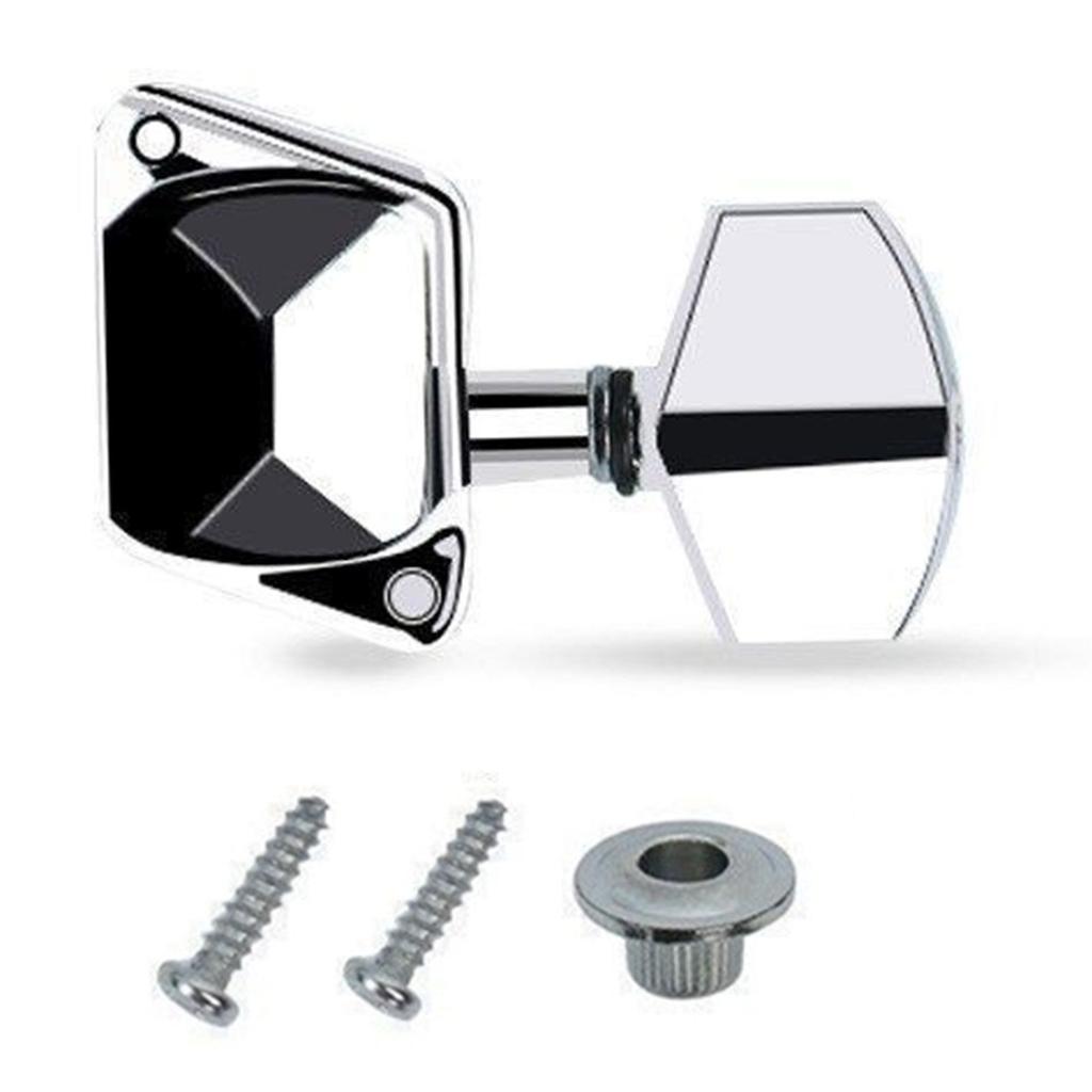 Acoustic Guitar Strings Button Metal Semi-Closed Guitar String Button Tuner Guitar Knob for Guitar or Acoustic Guitar Chrome